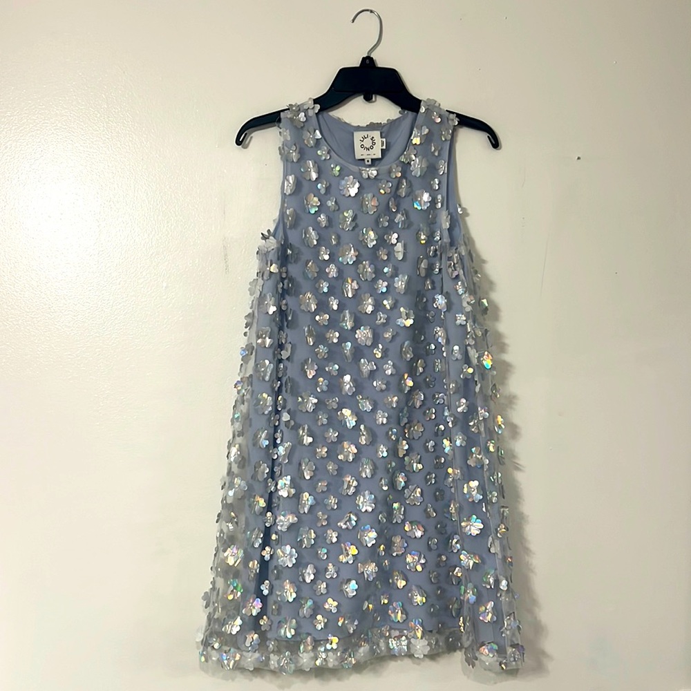 Iridescent blue dress